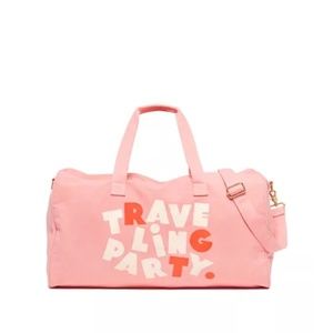 Pink duffel bag